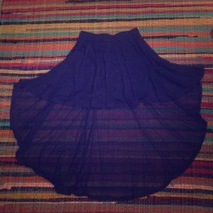 High low blue skirt